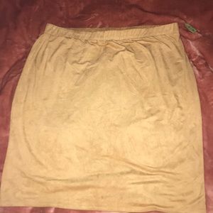 Suede tight skirt